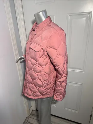Marine Layer Leslie Puffer Down Quilted Overshirt Jacket Pink Mauve Size S thumbnail 5