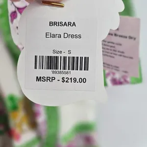 Brisara Elara Dress Womens S Tiger Floral Block Print White Maxi NEW thumbnail 3