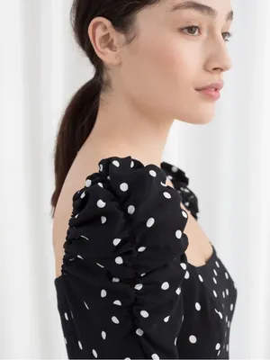 & Other Stories Ruched Polka Dot Maxi Dress thumbnail 2