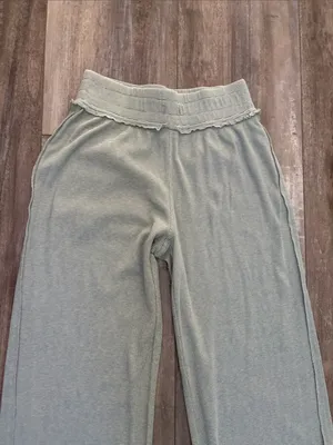 Free People Striped Slit Hem Lounge Sleep Pants XS thumbnail 3