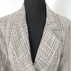 Lulus Double Breasted Tweed Coat Womens Medium Wool Blend‎ Brown Plaid Academia thumbnail 12