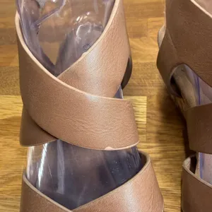 Diba Weekend Brown Strappy Cork Wedge Sandals Women's 6 Buckle Open Toe thumbnail 4
