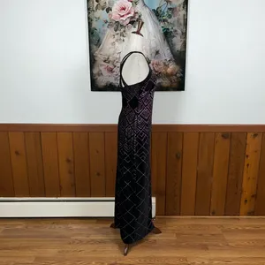 Beautiful Vintage 90s CDC Glitter Velvet Prom Gown! thumbnail 4