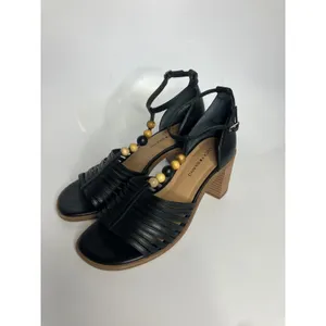 Lucky Brand Sylvesna Sandals Womens 6M‎ Black Excellent Beaded Boho Block Heel thumbnail 4