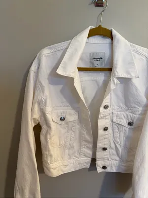 Abercrombie & Fitch White Denim Jacket thumbnail 4