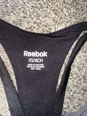 Reebok Racerback Athletic Tank Top Women's Size XS Heather Gray Black thumbnail 3