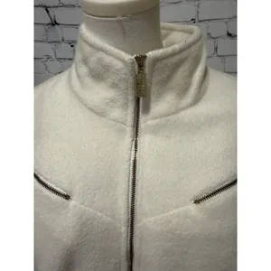 Bob Mackie QVC Wearable Art ivory/cream fleece jacket Size Large thumbnail 3
