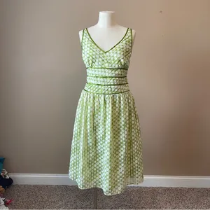 CATO | Green Polka Dot Midi Dress Sz 14 thumbnail 3