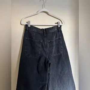 Free People We‎ The Free Lanry Super Wide Leg Crop Jeans Sz 29 Night Sky Black thumbnail 7