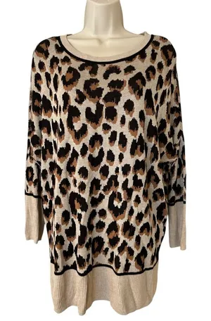 New Directions Sweater, Knit, Animal Print / Leopard, Oversized Small thumbnail 1