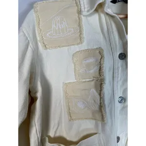 Zara Bloggers‎ Favorite Overshirt Jacket Embroidered Patches Womens Size Small thumbnail 7