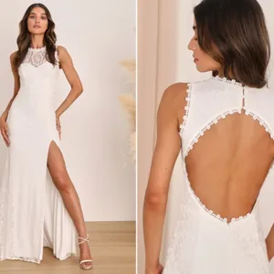 LULU's Sexy Romantic Flowy Floral Lace Elegant Bridal Shower Elopement Wedding thumbnail 2