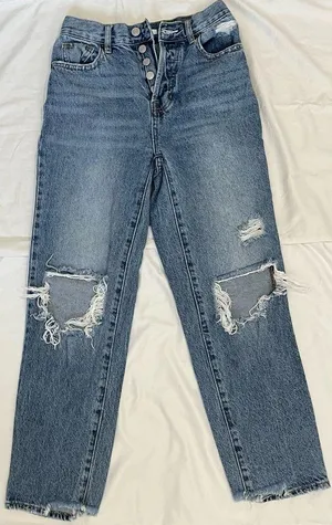 Pacsun high rise straight jeans 23 ripped thumbnail 1