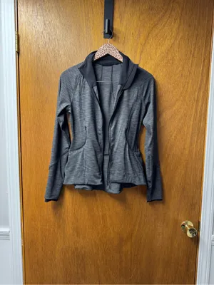 Lululemon Gait Keeper Jacket Full Zip Long Sleeves Heathered Black 6 W4AKFS thumbnail 14