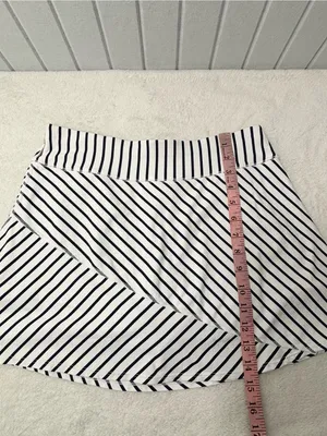 Southern Tide White and Navy Striped Skater Skirt Size‎ M thumbnail 7