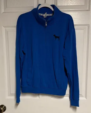 PINK Victoria's Secret Blue Zip-Up Top thumbnail 1