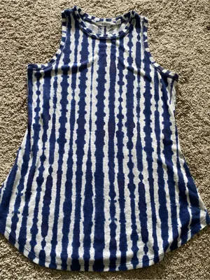 Rail Tie-Dye Stripe Tank Dress- Blue & White thumbnail 1