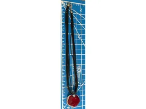 Heart Dichroic Glass Pendant Necklace Black Multi Cord Red Silver Puffy 17" thumbnail 5