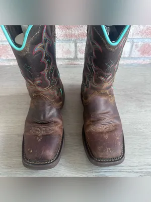 Justin Gypsy Raya Cowboy Boots Western Women’s 7 Country Brown Teal Cowgirl thumbnail 2