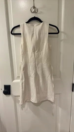 Cream and Dark Red Striped Romper White Size XS thumbnail 2