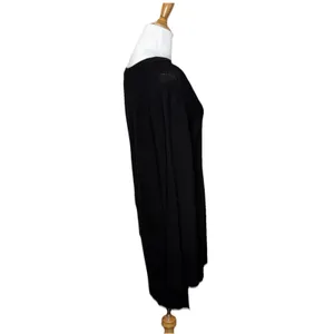 Free People Criss Cross Front Sweater Hi Lo Hem Slit Sleeve Cuffs Black Sz Large thumbnail 4