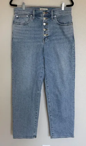 Madewell The Perfect Vintage Straight Jeans Light Wash Denim Button Fly Size 29 thumbnail 1