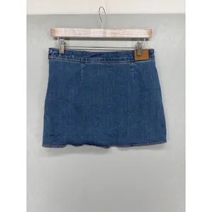 American Eagle Womens Denim Skort High Rise Next Level Stretch Blue 4 thumbnail 3
