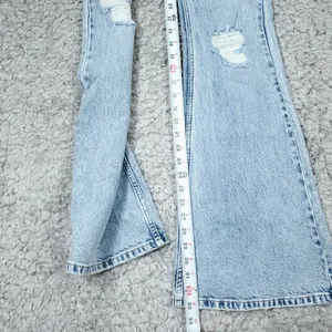 Lee High Rise Flare Jeans Blue Light Glam DX Ripped Distressed Western Size 25 thumbnail 7