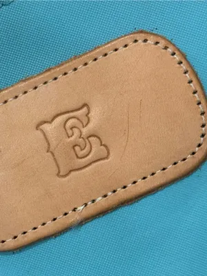 Jon Hart Chico mini bag E stamped monogram initial Ocean Blue zipper pouch thumbnail 4