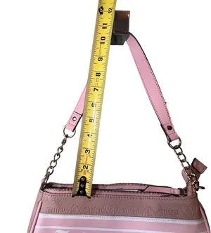 Juicy Couture Shoulder Bag Womens Embossed Heart Leather Purse Y2K Retro thumbnail 5