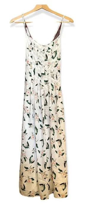 Banana Republic Long‎ Maxi Dress Women's Sz 8 White Floral Sleeveless MSRP $99 thumbnail 1
