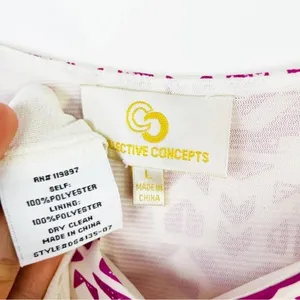 COLLECTIVE CONCEPTS Pink White Cutout Sides Dress Size Large‎ thumbnail 6