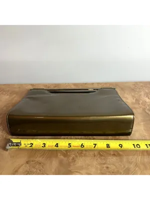 Stuart Weitzman Vintage Bronze Patent Leather Frame Bag Crossbody Clutch thumbnail 5