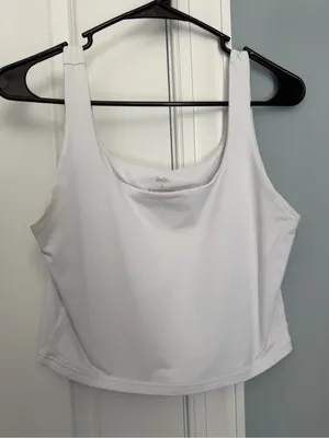 ReoRia White Square Neck Crop Tank Size L thumbnail 3