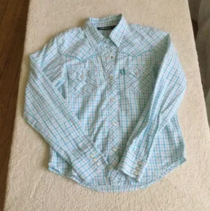 Aeropostale Vintage Y2K Plaid Pearl Snap Button Down Western Shirt - Sz Small thumbnail 3