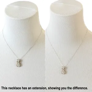 Classy‎ Cat Rose Gold Plated AU Sterling Silver Swarovski Crystals Necklace 18" thumbnail 2