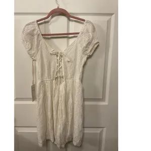 NWT Band of the Free White Eyelet Ariel Mini Dress Corset Lace Back, S thumbnail 4