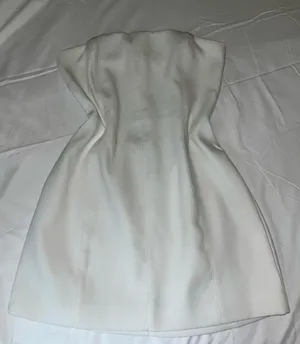 Meshki Mini White Dress Maci Strapless Crepe thumbnail 1