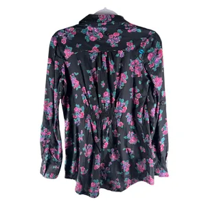 Billa Bong Womens Tops Size M Cotton Floral Print Button Front Shirt thumbnail 2
