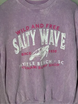 Tsunami Surf Shop Sea‎ Turtle Myrtle Beach Graphic Crewneck Sweatshirt Coastal thumbnail 2