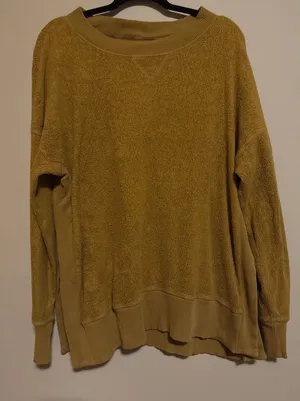 Aerie‎ Chilled Out Oversized Sherpa Crewneck Brown L Cozy Gorpcore minimalist thumbnail 1