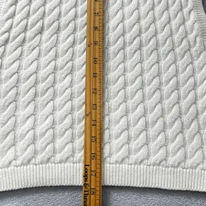 Abercrombie & Fitch Cable Knit Sweater Vest Women's Large White V-Neck Preppy thumbnail 6