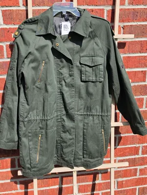 NEW Green Utility Jacket Medium thumbnail 1