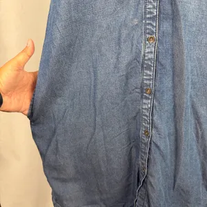 J.McLaughlin Denim Shirt Dress Womens Small Sleeveless Lyocell Linen Blend Blue‎ thumbnail 3