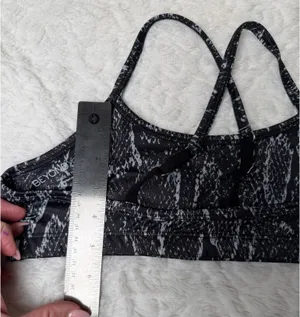 Beyond Yoga Snake Skin Criss Cross black yoga top small thumbnail 7