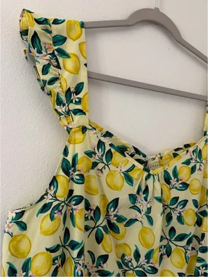 Draper James Woven Chemise Preppy Southern Coquette Lemon Mini Dress size XL thumbnail 9