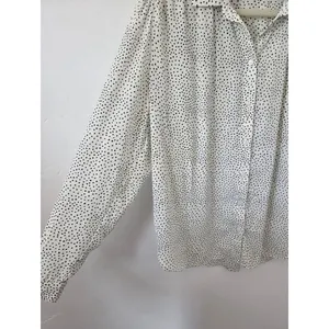 H&M Polka Dot Spotted Blouse Top White Black Twee Office Preppy Effortless M 10 thumbnail 3