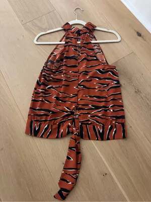 NWT Naked Zebra Rust Tiger-Print Halter Top thumbnail 3
