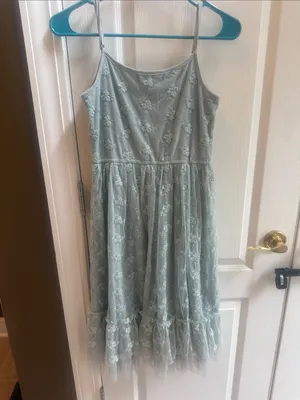 Altar'd State Women’s ' Sage Green Lace Spaghetti-Strap Dress thumbnail 2