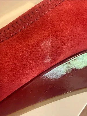 Cole Haan Burgundy Suede Patent Leather Bow Round Toe Wedge Loafers Size 7B‎ thumbnail 10